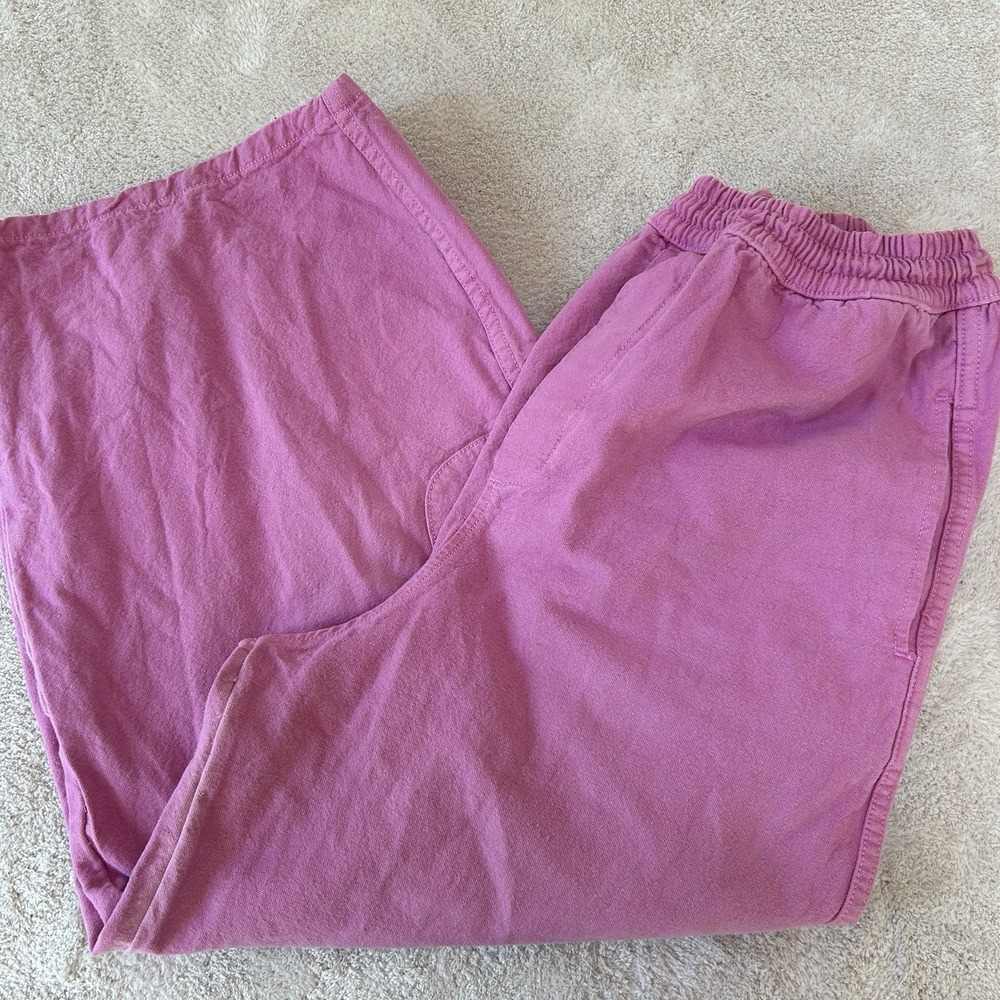 Meals Chef Pants Pink Size XS Ultra Wide Leg Cargo Style 100% Cotton Worn Once!